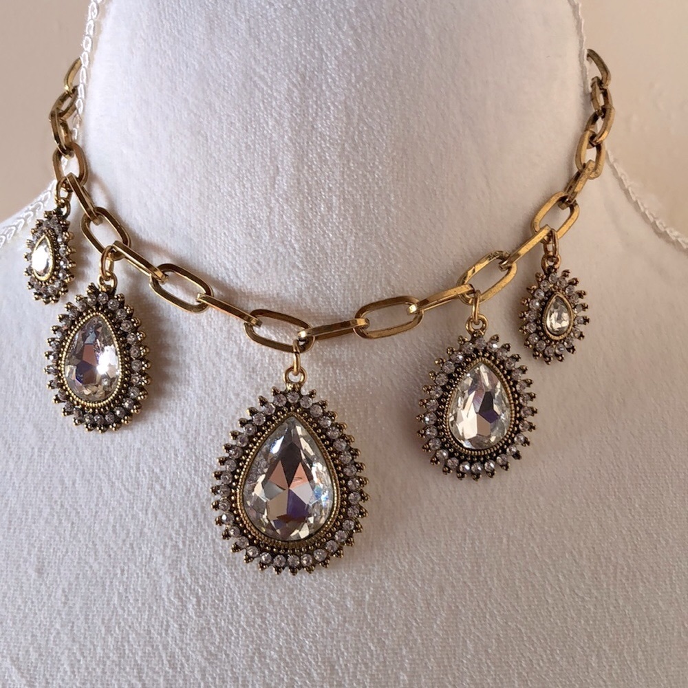 Gorgeous Gold Tone Bling Necklace